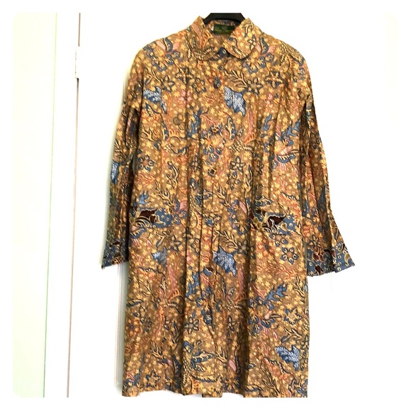 Never Worn Cotton Batik Shirt Dress - Picture 1 of 7